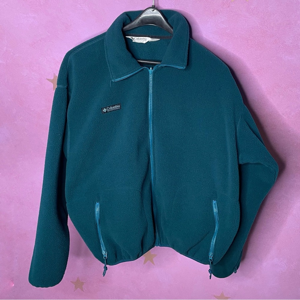 Columbia Fleece Green Jacket Coat Size X-Large Mens Zip